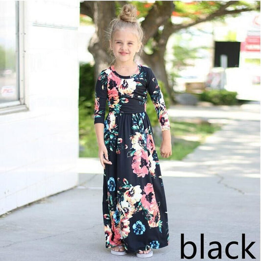 Kids Maxi Dress- Black