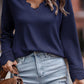 Ribbed Lace Long Sleeve Top