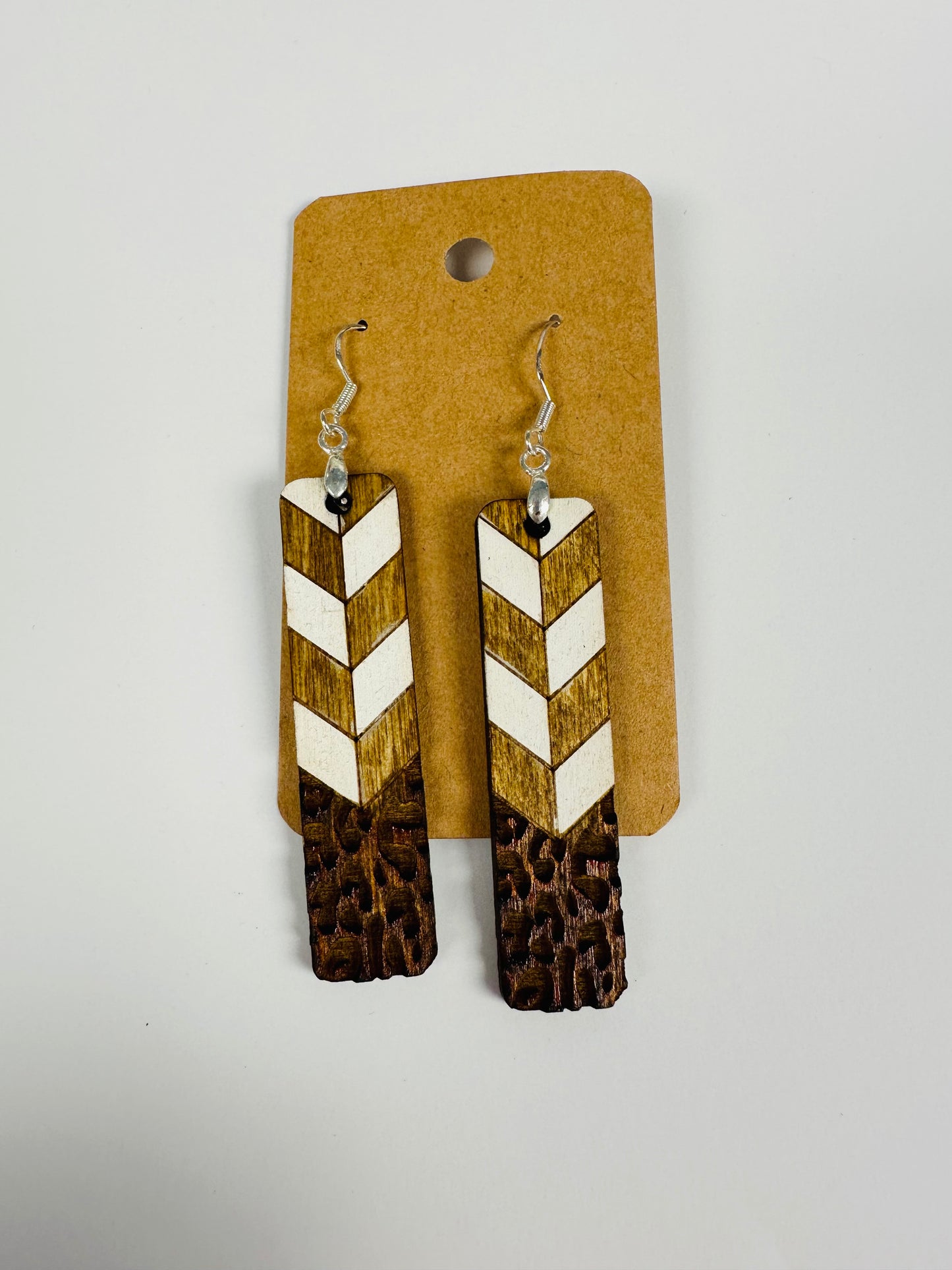 Crafted Long Chevron Earrings
