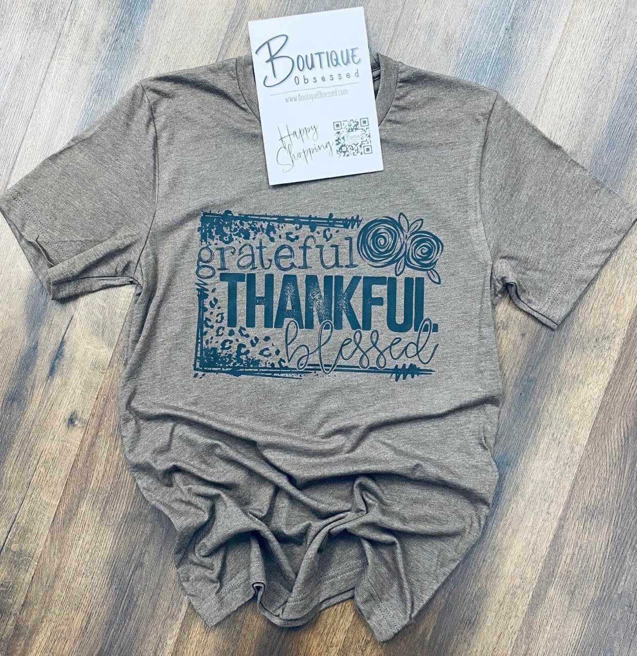 Grateful Thankful Blessed Graphic Tee