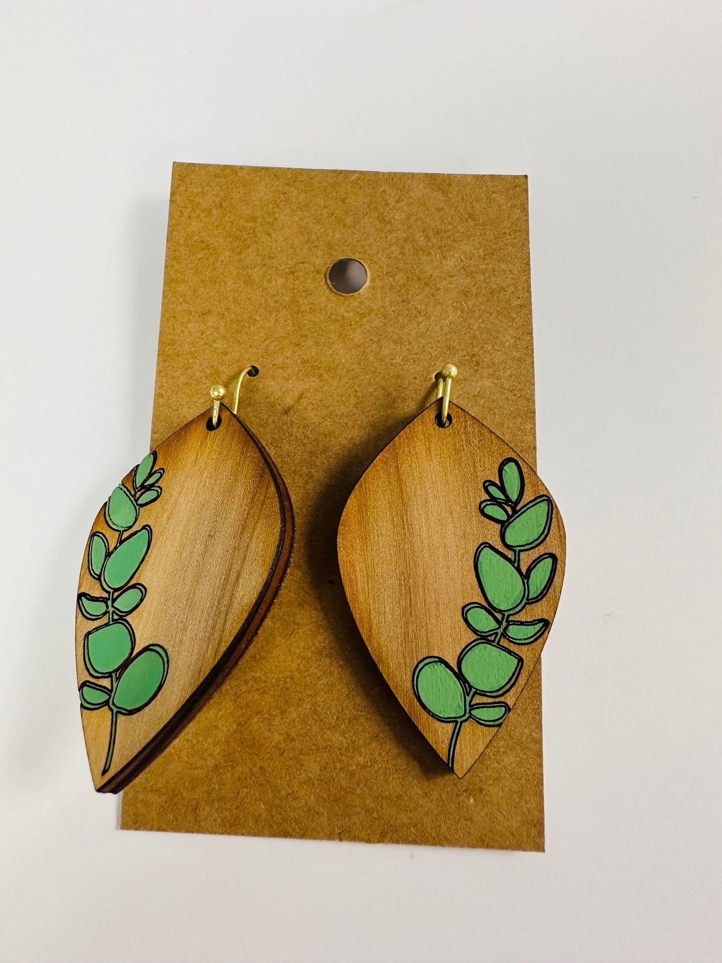 Green Leaf Crafted Earrings