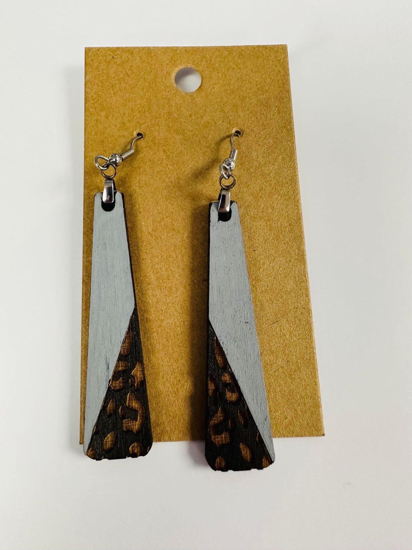 Cheetah Long Crafted Earrings