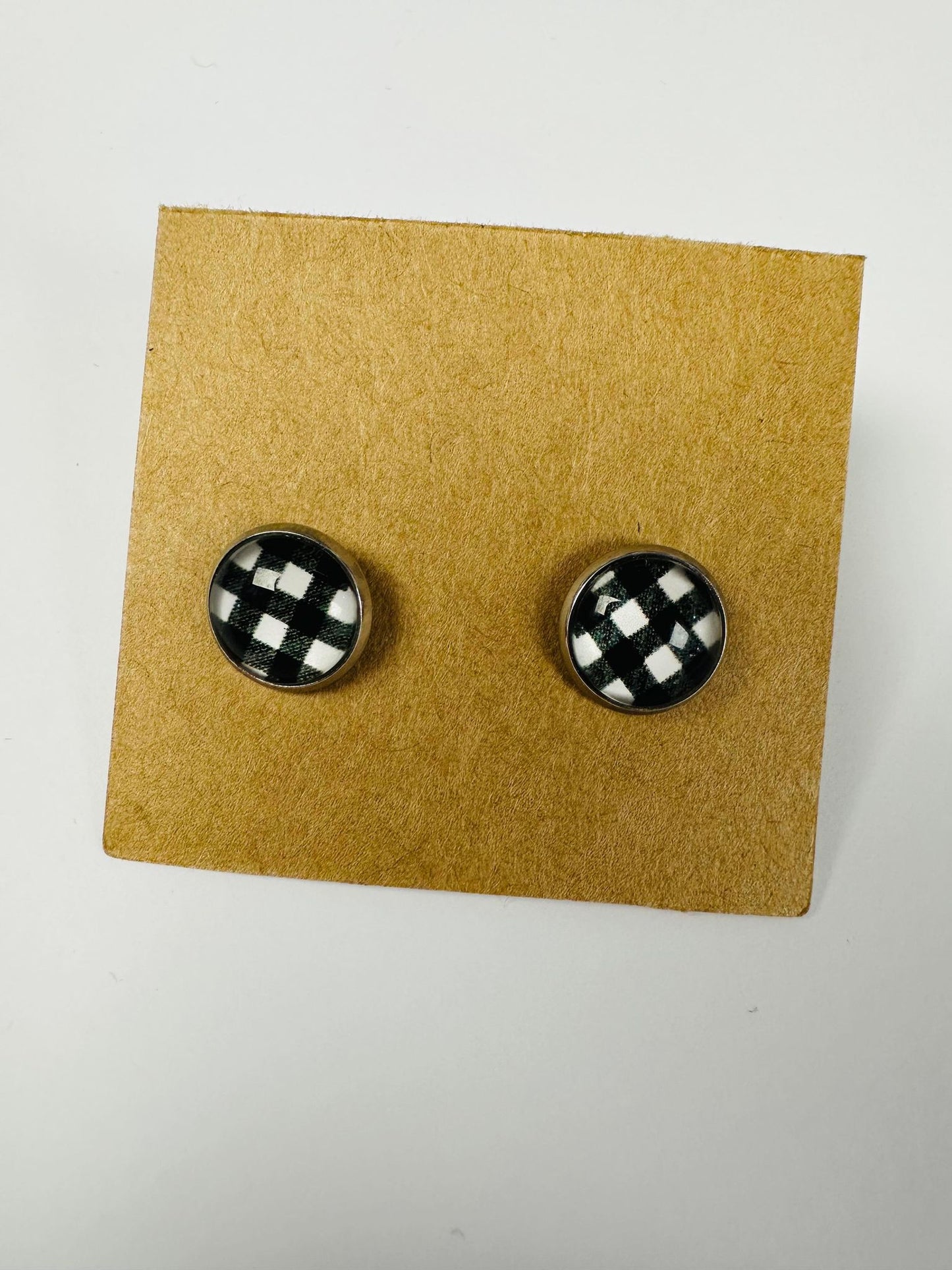 Small Plaid Crafted Earrings