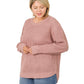 Plus Knit Sweater- Rose
