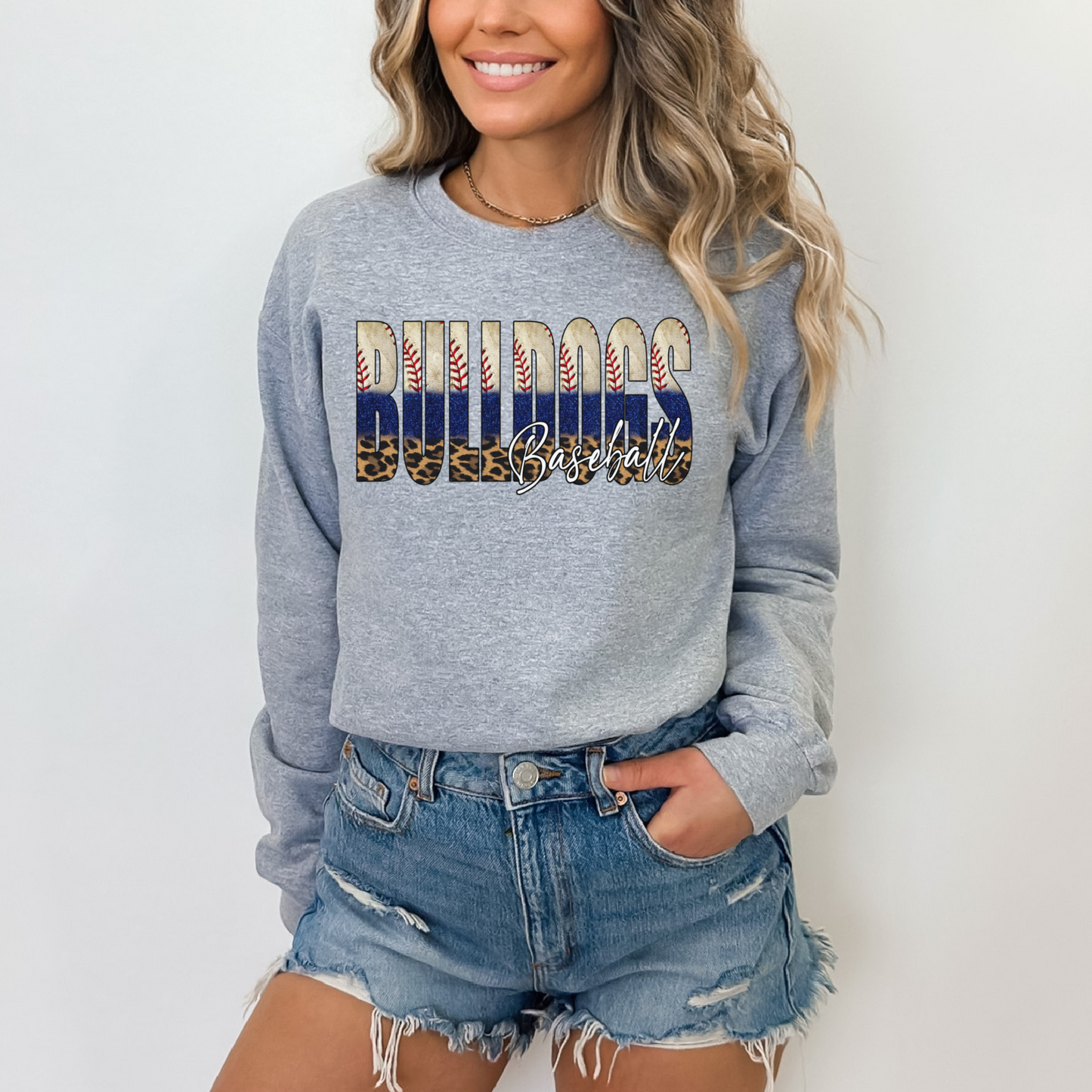 Bulldogs Baseball Leopard Sweatshirt