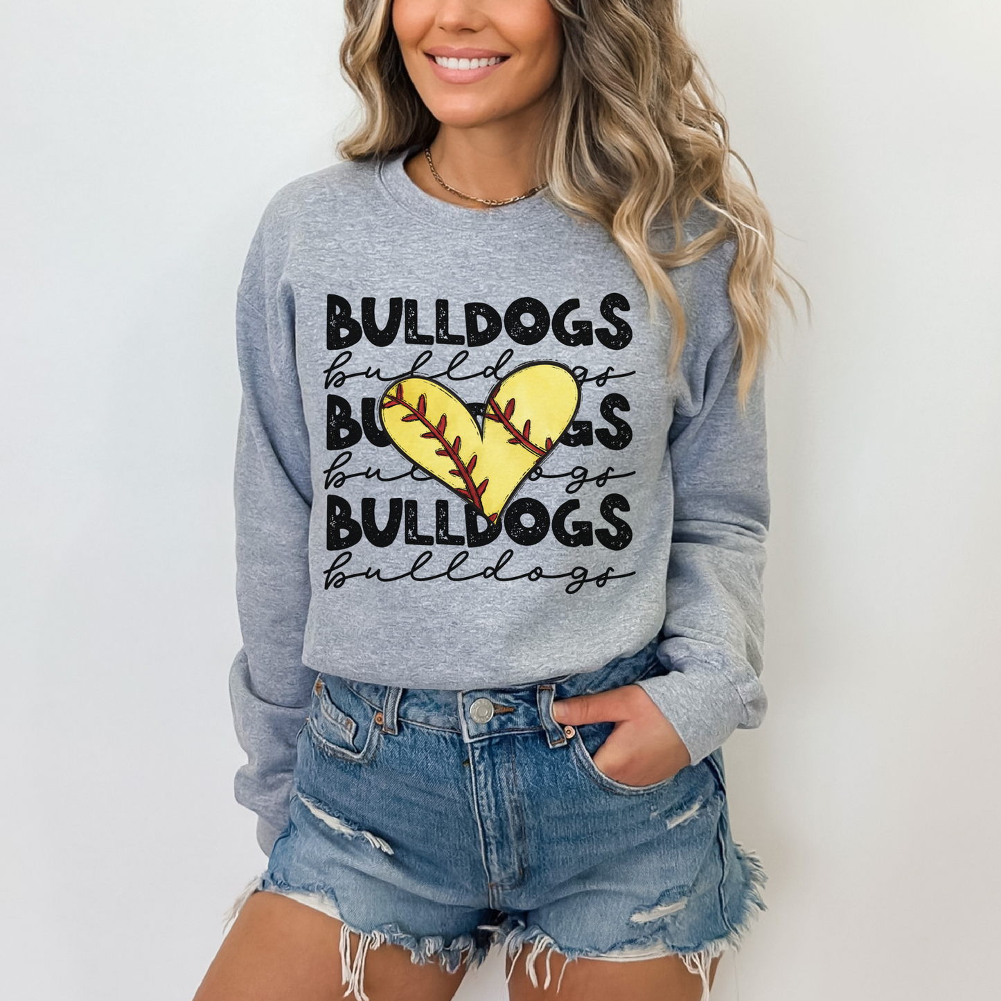 Bulldogs Heart Softball Sweatshirt