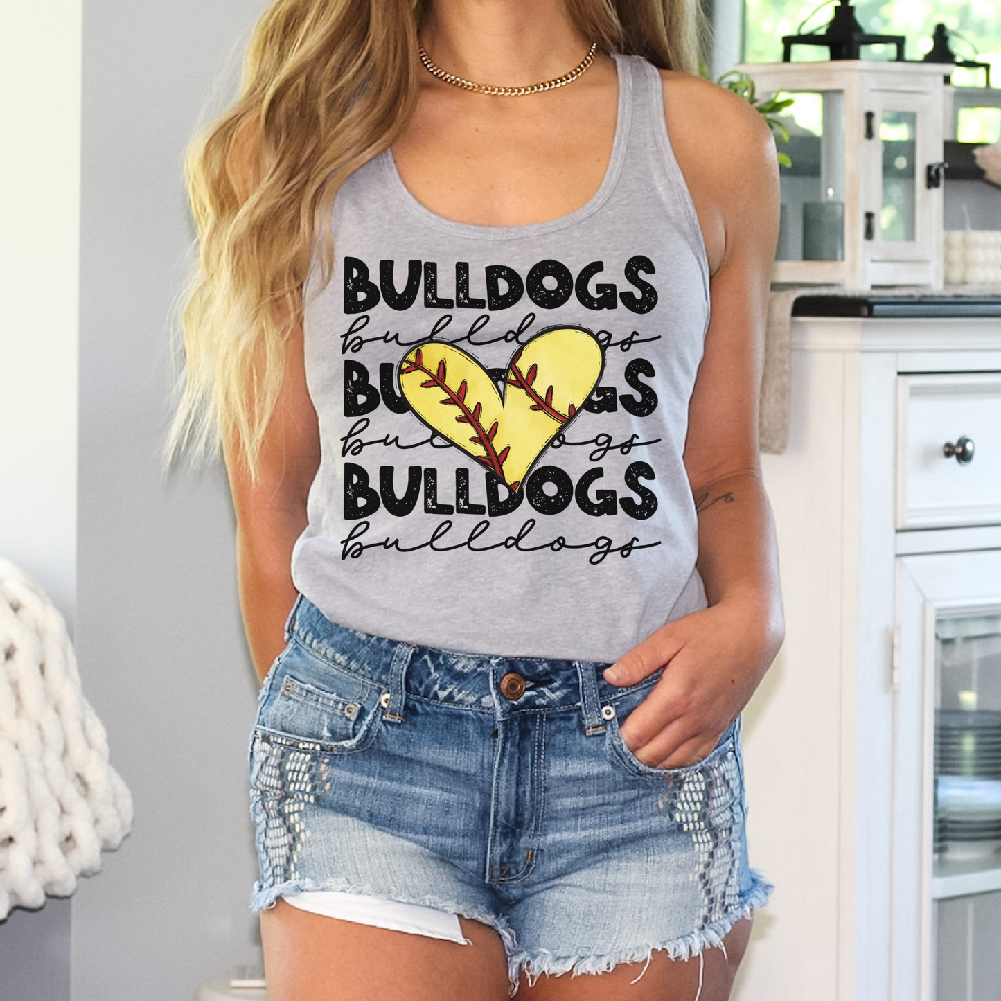 Bulldogs Softball Heart Tank