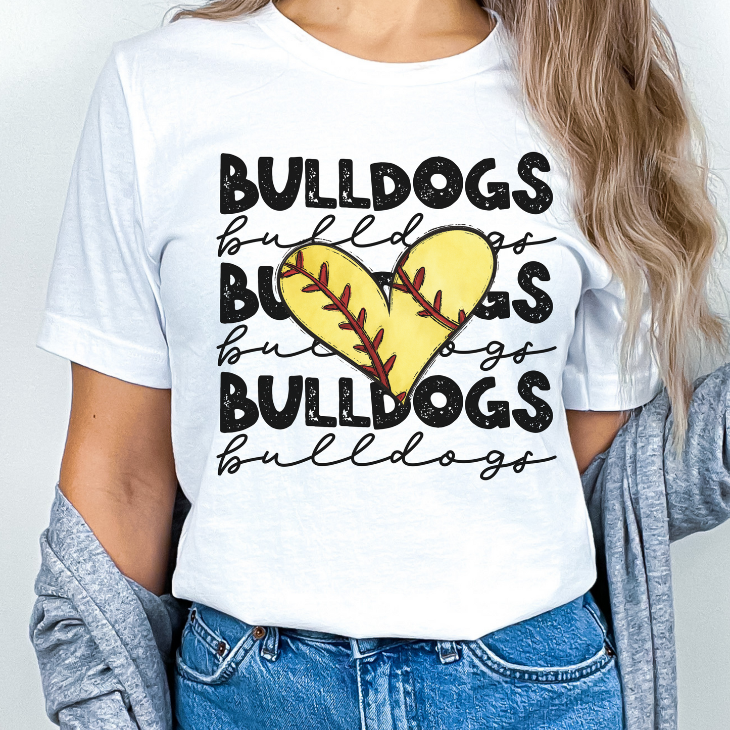 Bulldogs Softball Heart Tee