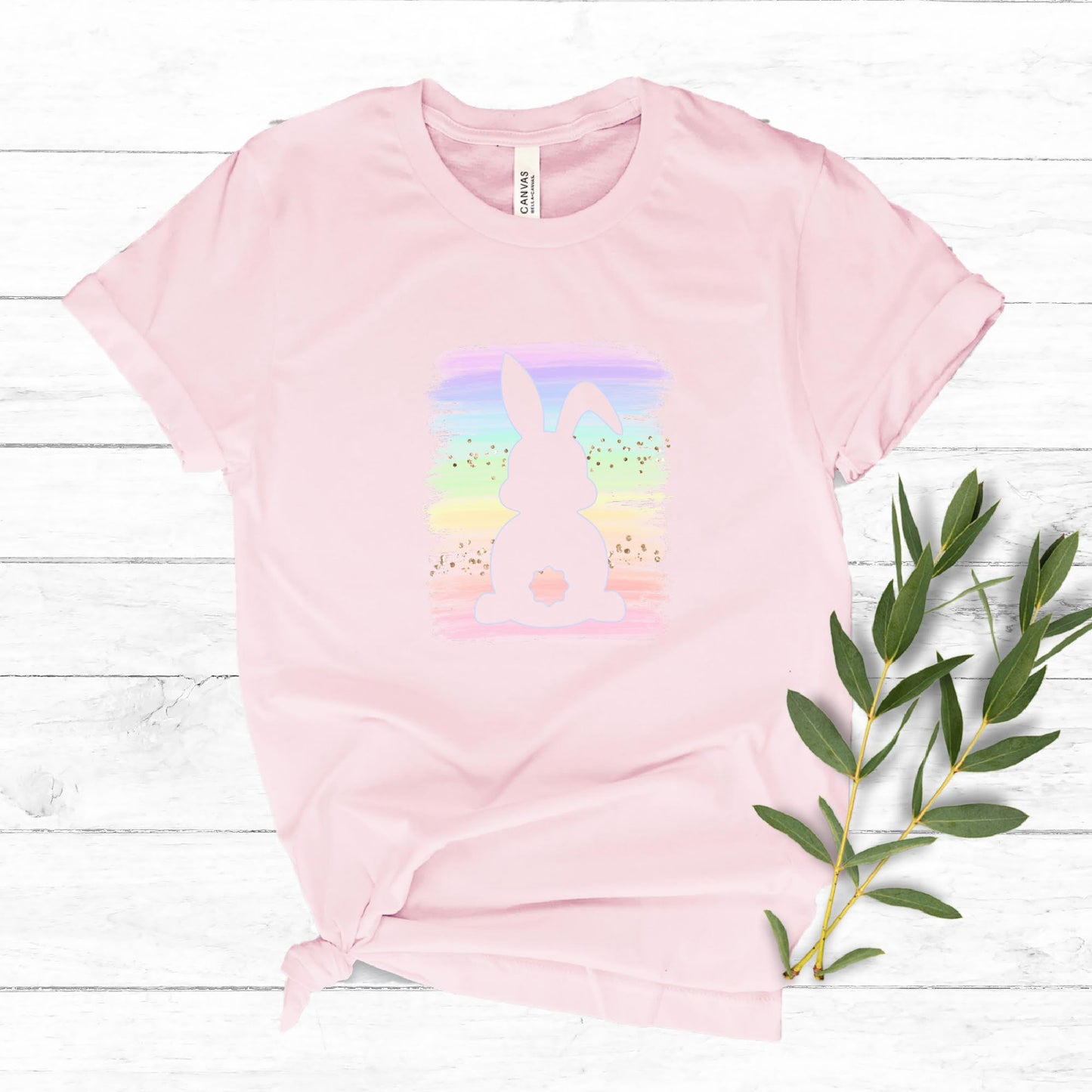 Rainbow Easter Bunny Soft Pink